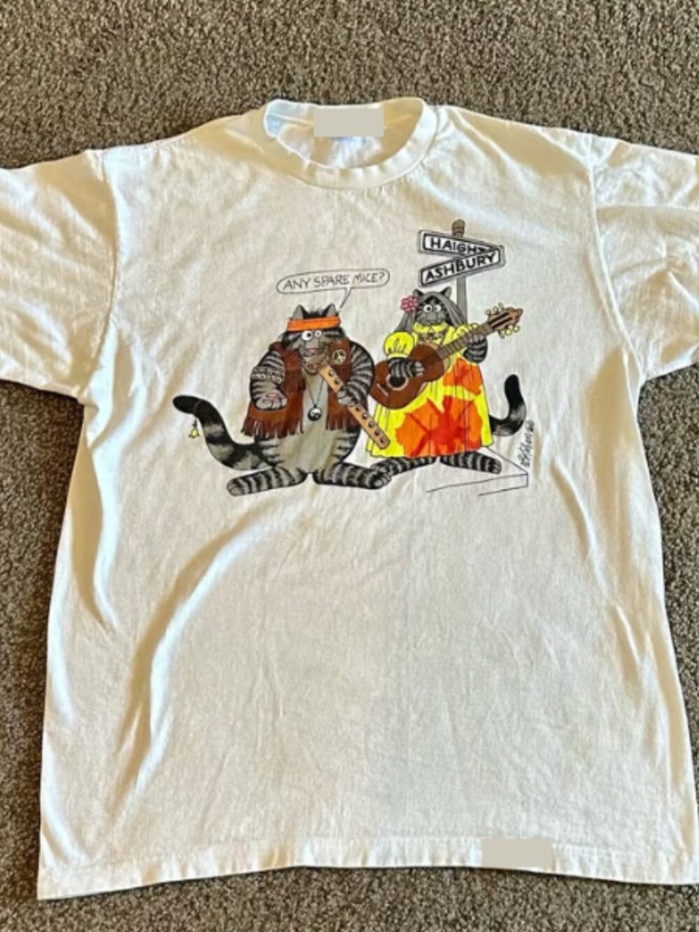 Crazy T Shirts, Kliban Cat Hippie Cat Tee